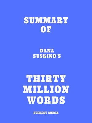 cover image of Summary of Dana Suskind's Thirty Million Words